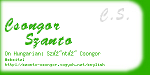 csongor szanto business card